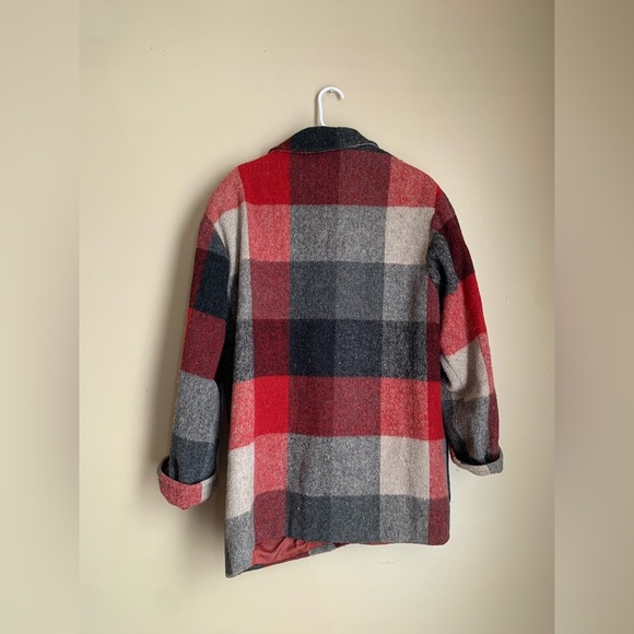 Express wool blend plaid coat, blazer chore barn vintage 80’s jacket - Picture 6 of 11